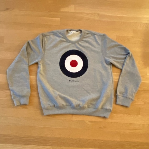 Ben Sherman Signature Organic Cotton Target Sweatshirt - Steel / Mens Size M - Picture 2 of 11